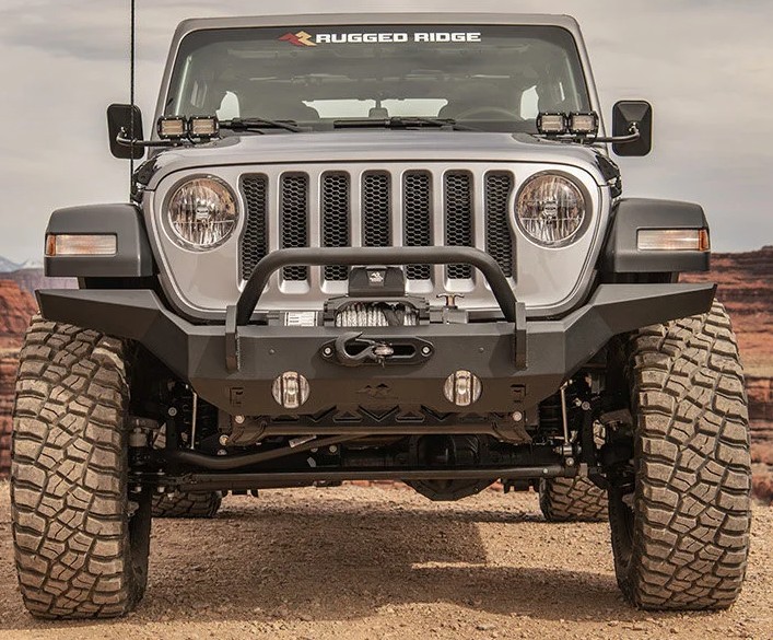 Rugged Ridge HD Full-Width Front Bumper for Jeep JK/JL/JT  -  Votre spécialiste en accessoires pour Jeep Wrangler