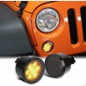 E-Mark zwarte LED-richtingaanwijzers vooraan voor Jeep JK ( 2 stuks )
